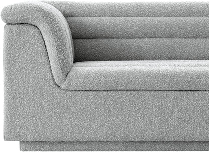 Dillard Grey Boucle Fabric Loveseat L