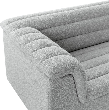 Dillard Grey Boucle Fabric Loveseat L