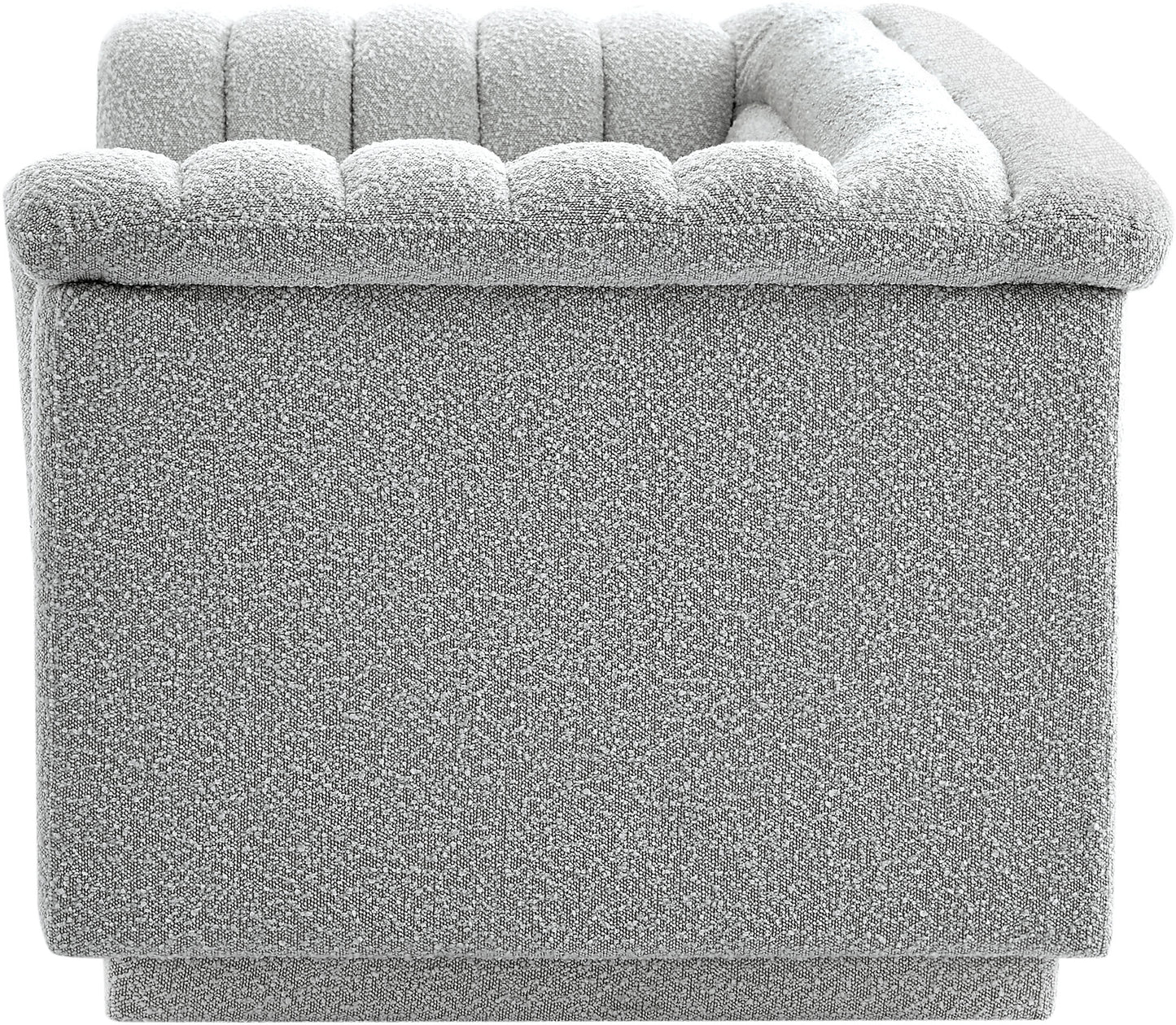 dillard grey boucle fabric loveseat l