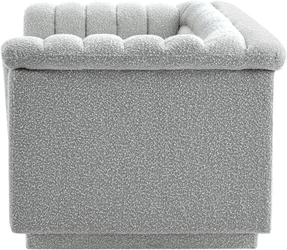 Dillard Grey Boucle Fabric Loveseat L