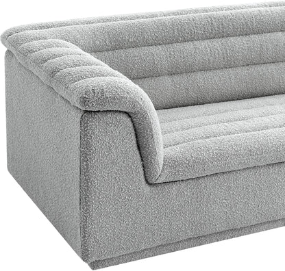 Dillard Grey Boucle Fabric Loveseat L