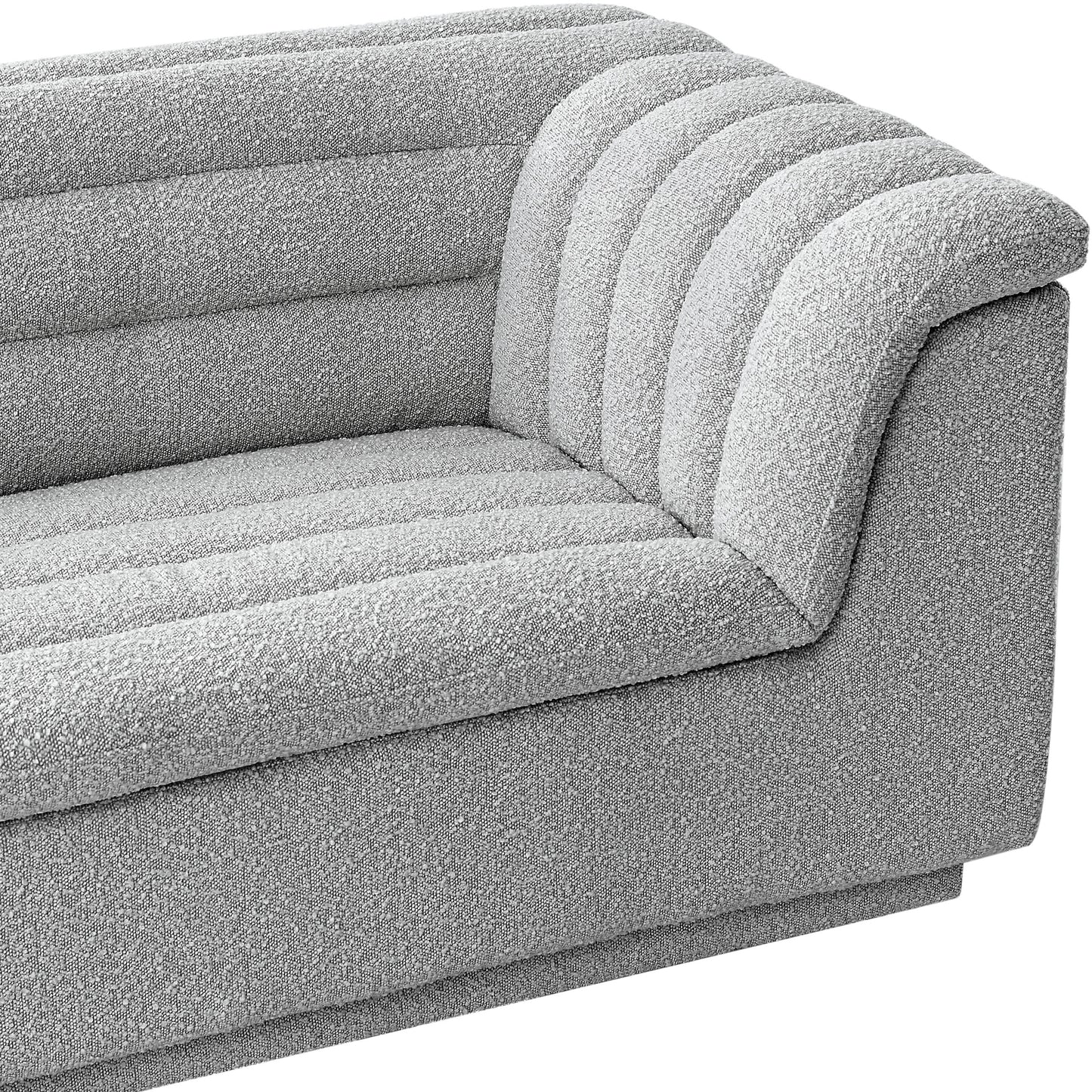 dillard grey boucle fabric loveseat l