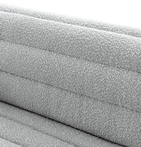 Faye 94" Grey Boucle Fabric Upholstered Sofa, 1 Piece