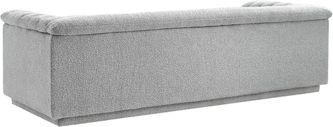 Faye 94" Grey Boucle Fabric Upholstered Sofa, 1 Piece