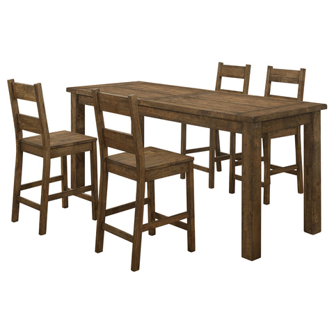 Lawler 5-piece Counter Height Dining Set Golden BrownRustic Golden Brown