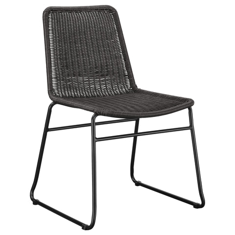 Veena Faux Rattan Metal Dining Side Chair Brown (Set of 2)Brown