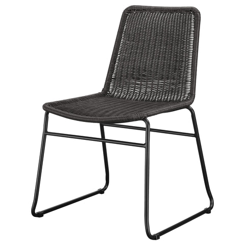Veena Faux Rattan Metal Dining Side Chair Brown (Set of 2)Brown