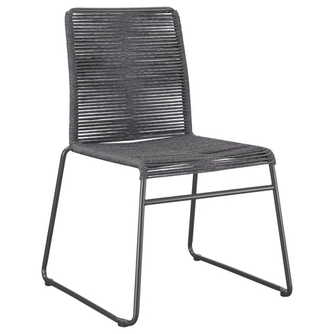 Eduardo Woven Rope Stackable Side Chair Charcoal (Set of 2)Charcoal