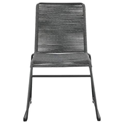 Eduardo Woven Rope Stackable Side Chair Charcoal (Set of 2)Charcoal