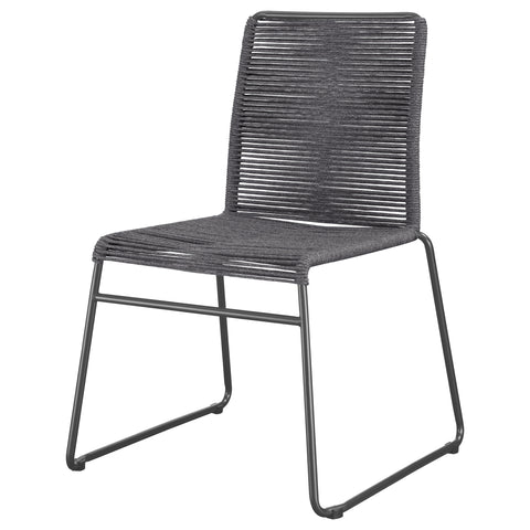 Eduardo Woven Rope Stackable Side Chair Charcoal (Set of 2)Charcoal