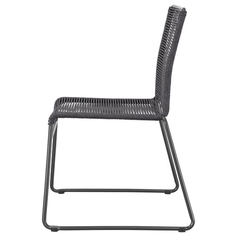 Eduardo Woven Rope Stackable Side Chair Charcoal (Set of 2)Charcoal