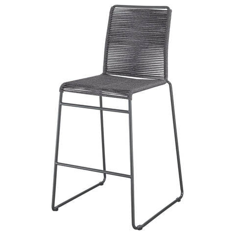Eduardo Woven Rope Metal Bar Chair Charcoal (Set of 2)Charcoal