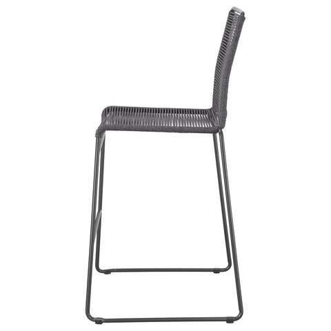 Eduardo Woven Rope Metal Bar Chair Charcoal (Set of 2)Charcoal