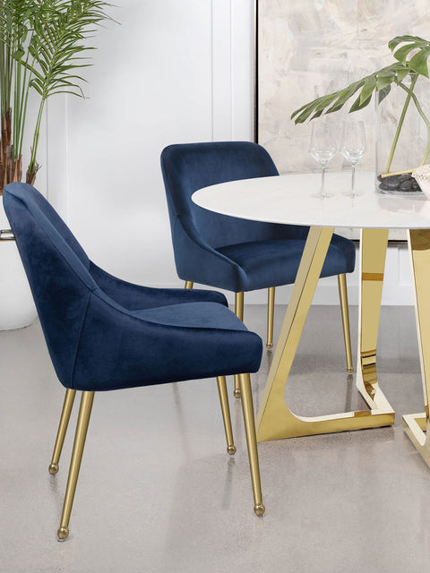 Allison Upholstered Dining Side Chair Blue (Set of 2)Blue