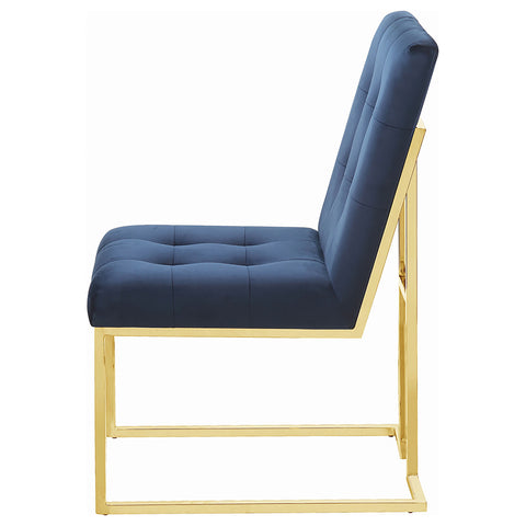 Kerwin Velvet Upholstered Dining Side Chair Gold (Set of 2)Blue / Gold