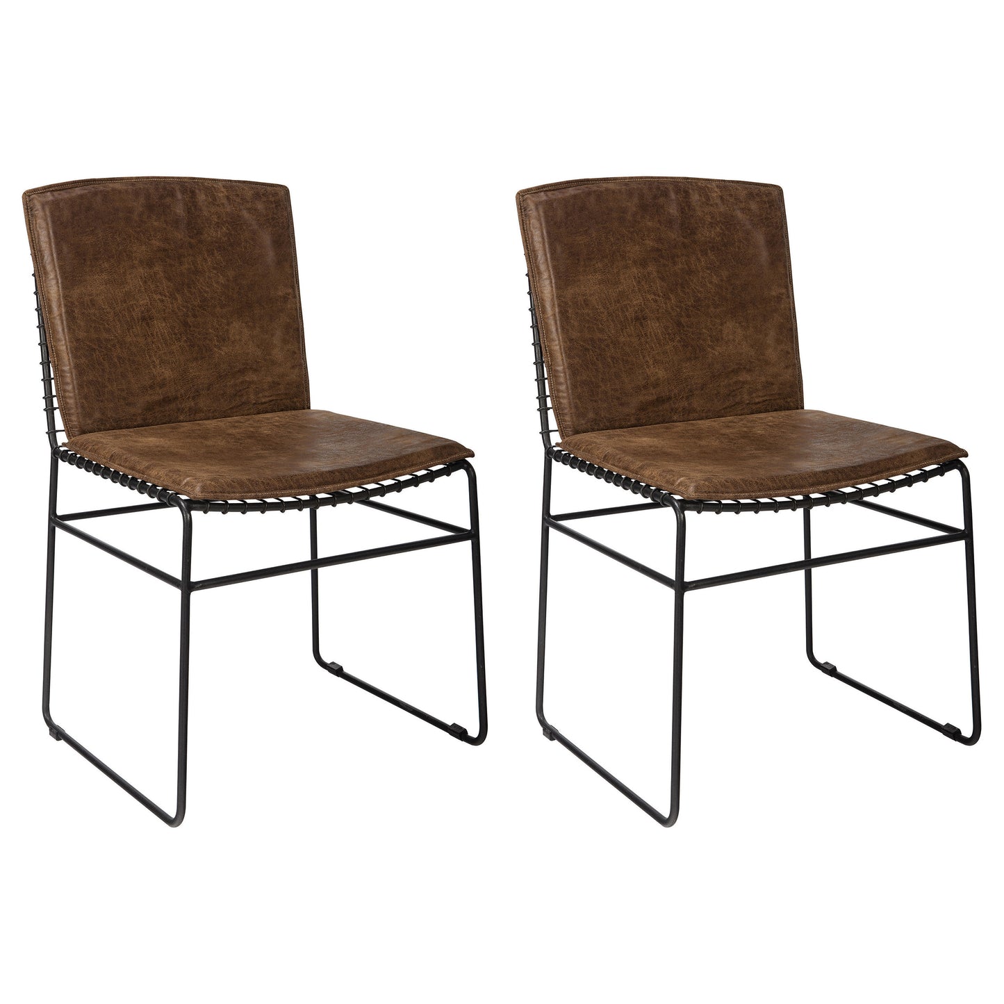 chessie metal dining side chair antique brown (set of 2)antique brown