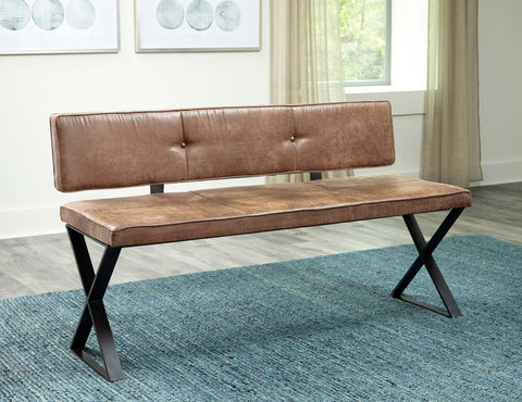 Chessie Leatherette Upholstered Dining Bench Antique BrownAntique Brown