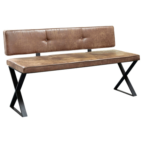 Chessie Leatherette Upholstered Dining Bench Antique BrownAntique Brown