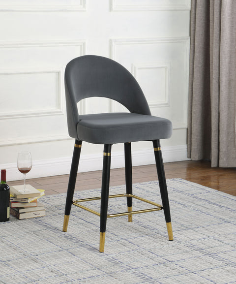 Dyer Velvet Upholstered Counter Chair Grey (Set of 2)Grey