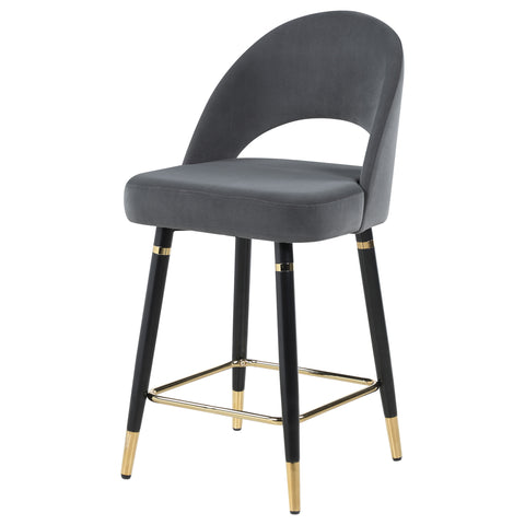 Dyer Velvet Upholstered Counter Chair Grey (Set of 2)Grey