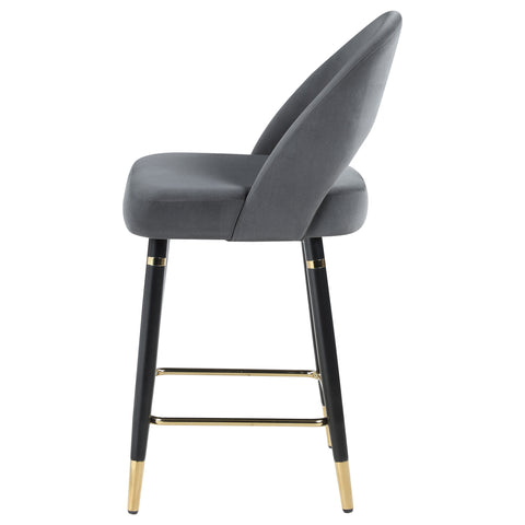 Dyer Velvet Upholstered Counter Chair Grey (Set of 2)Grey