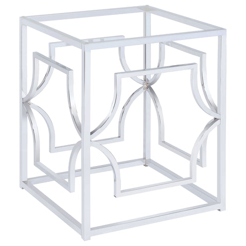 Ganso Square Metal Dining Table Base ChromeChrome