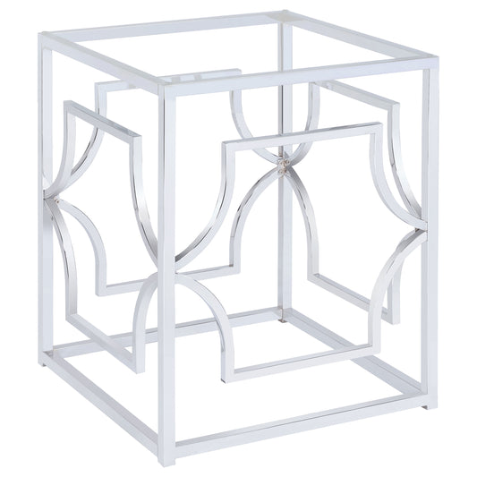 Ganso Square Metal Dining Table Base ChromeChrome