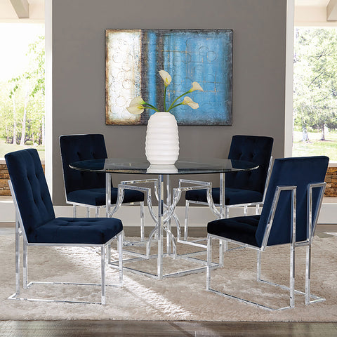 Ganso Square Metal Dining Table Base ChromeChrome