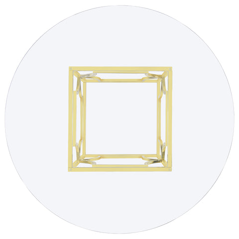 Ganso Round 54-inch Glass Top Metal Dining Table BrassBrass