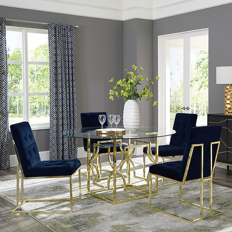 Ganso Square Metal Dining Table Base BrassBrass
