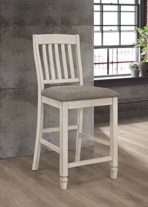 Valdez Wood Counter Chair Rustic Cream (Set of 2)Rustic Cream