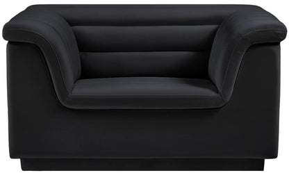 Dillard Black Velvet Fabric Chair C