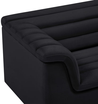 Dillard Black Velvet Fabric Chair C