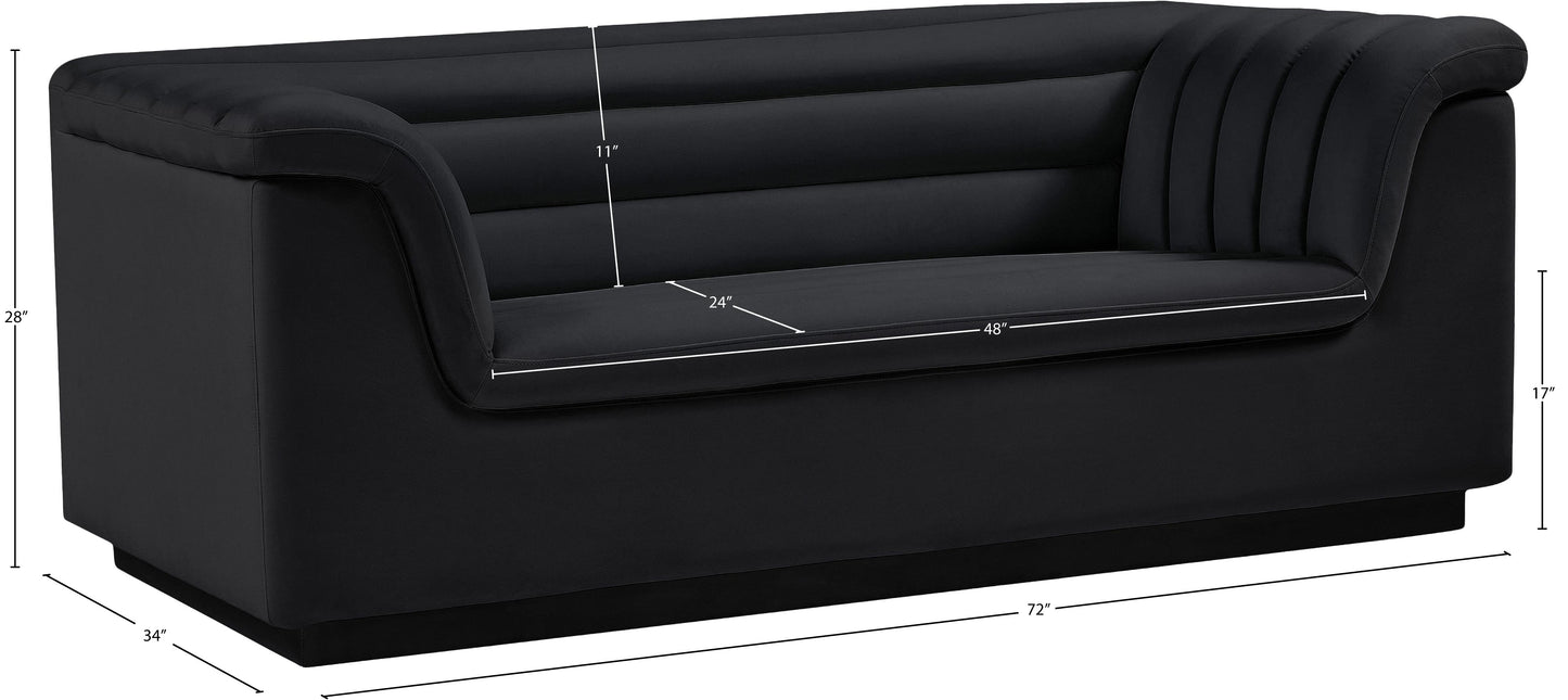 dillard black velvet fabric loveseat l