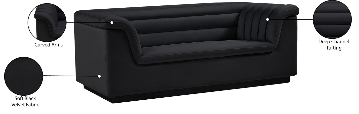 dillard black velvet fabric loveseat l