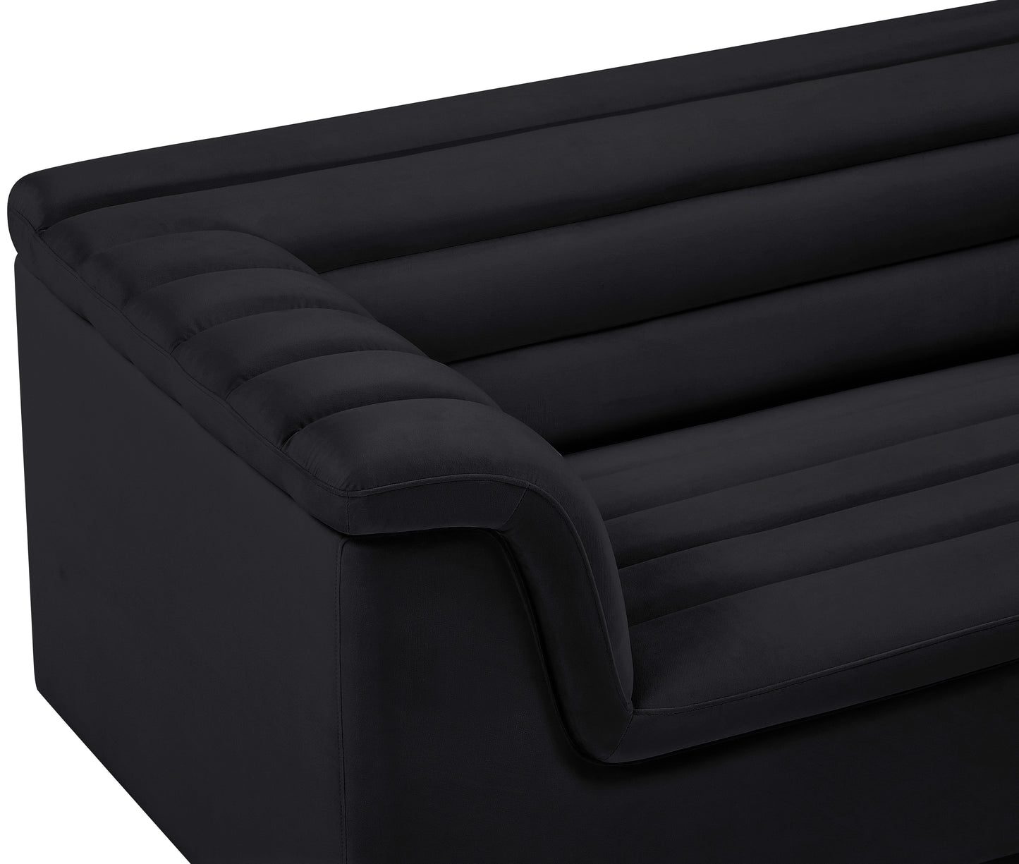 dillard black velvet fabric loveseat l