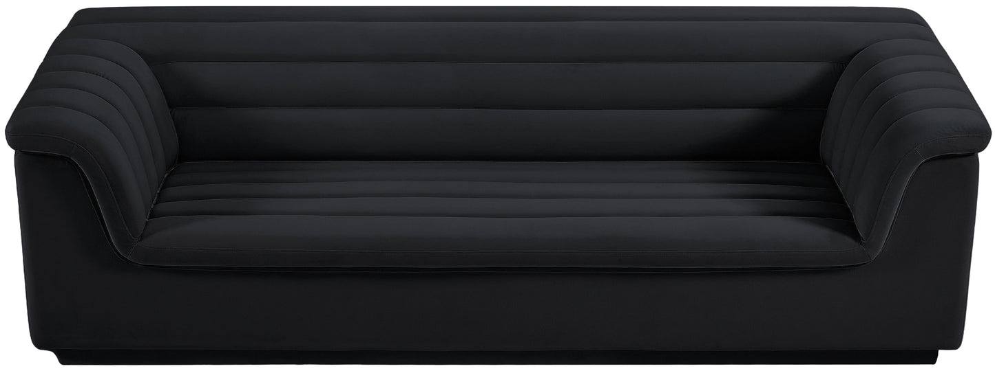 dillard black velvet fabric sofa s