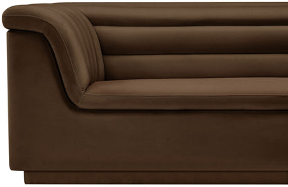 Dillard Brown Velvet Fabric Loveseat L