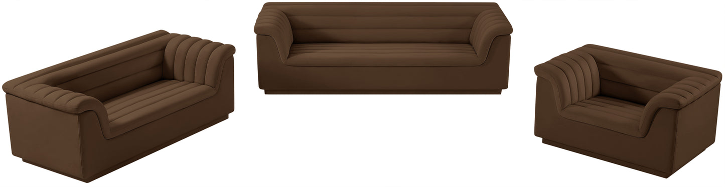 dillard brown velvet fabric loveseat l