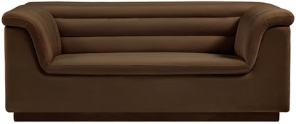 Dillard Brown Velvet Fabric Loveseat L