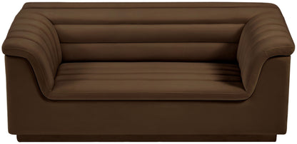 Dillard Brown Velvet Fabric Loveseat L