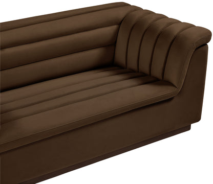 Dillard Brown Velvet Fabric Loveseat L