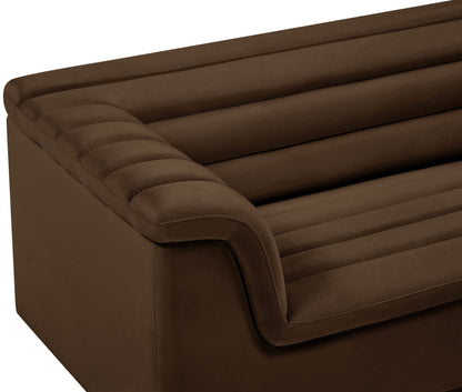 Dillard Brown Velvet Fabric Loveseat L