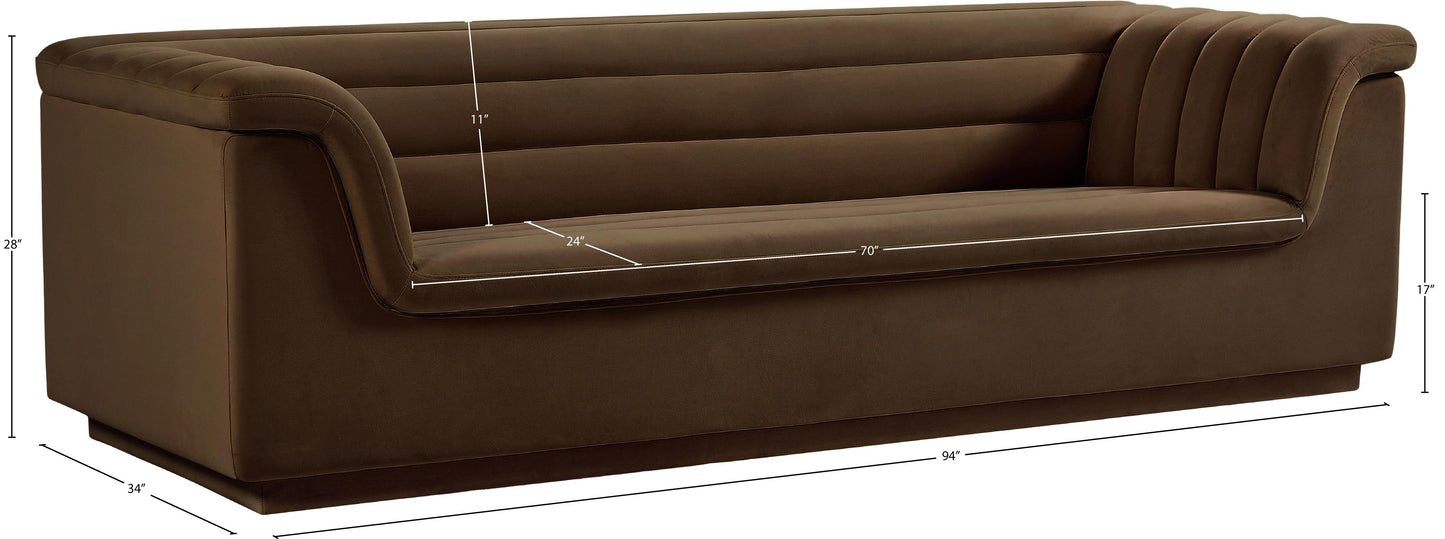 dillard brown velvet fabric sofa s