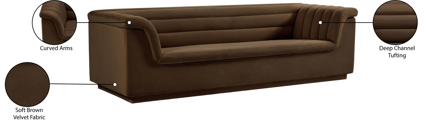 dillard brown velvet fabric sofa s