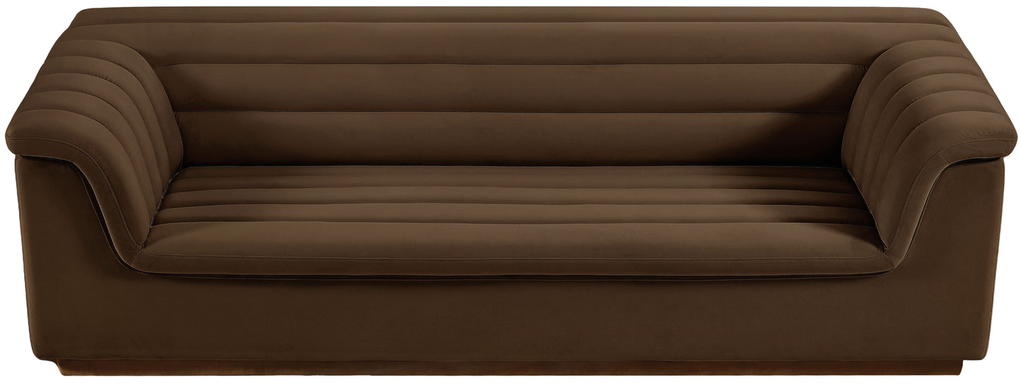 dillard brown velvet fabric sofa s