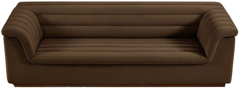 Dillard Brown Velvet Fabric Sofa S