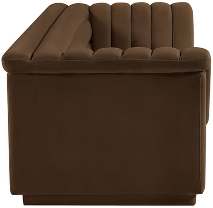 Dillard Brown Velvet Fabric Sofa S