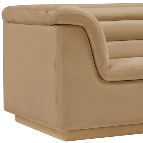 Dillard Camel Velvet Fabric Chair C