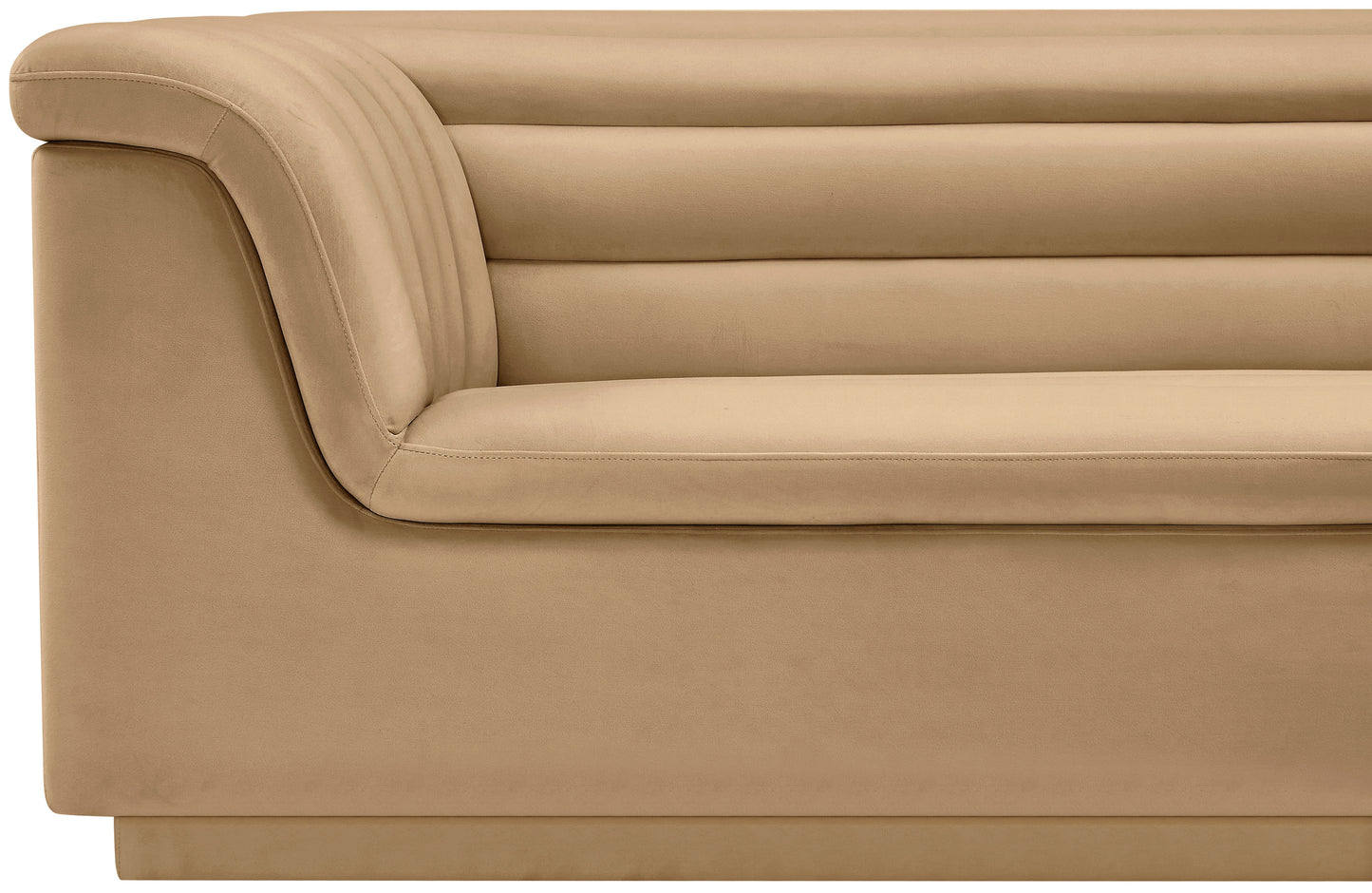 dillard camel velvet fabric loveseat l